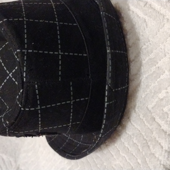 Granule Concept One Fedora Trilby Hat Black Check Crusader Cross Studded Grunge - Picture 5 of 13